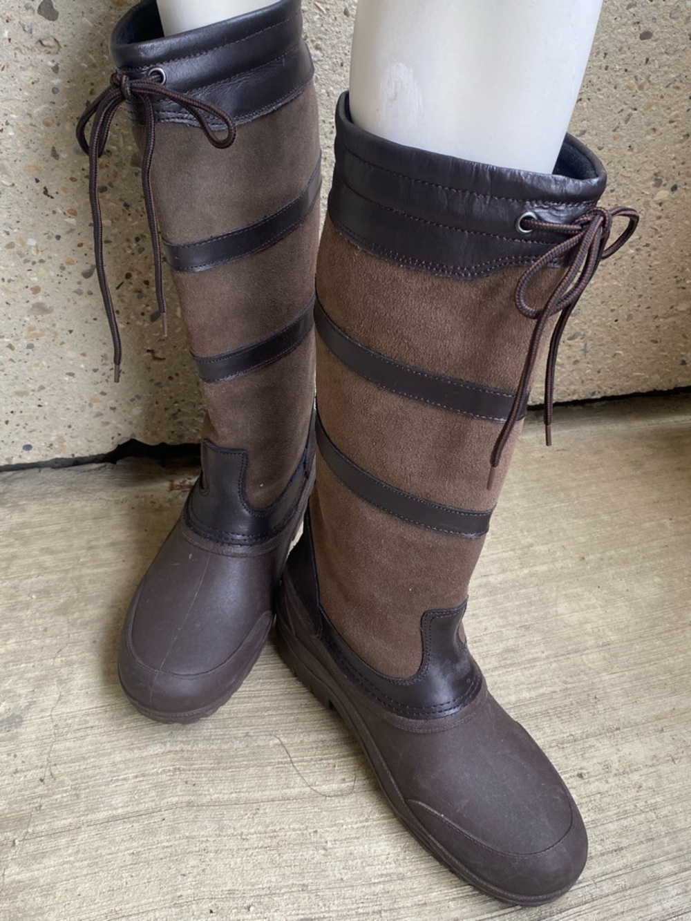 Brown Tall Boots Suede Rubber Cozy Cabin Equestrian